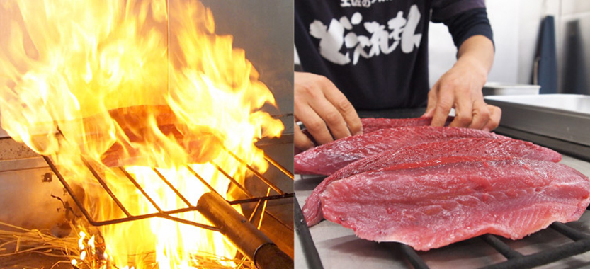 かつおを焼く