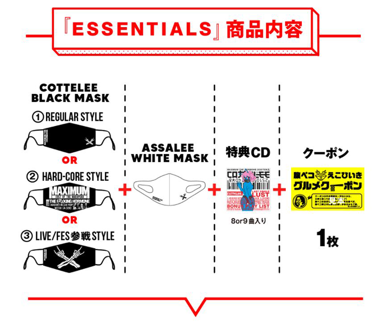 はじめての マキシマム ザ ホルモン マスク「ESSENTIALS」発売！ 税込