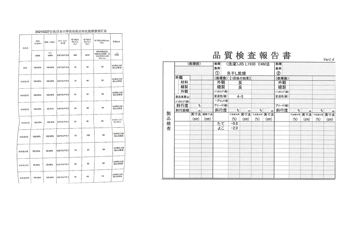 ※PFE・BFEのフィルター性能試験結果