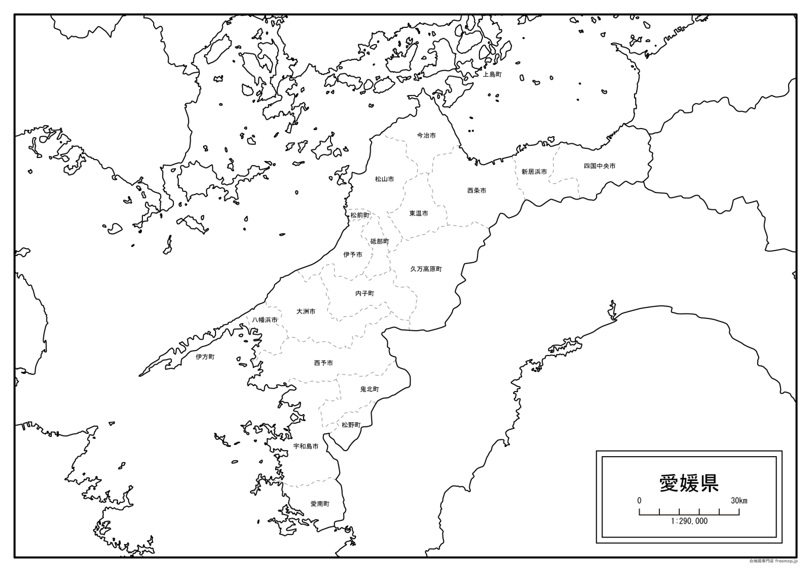 愛媛県白地図